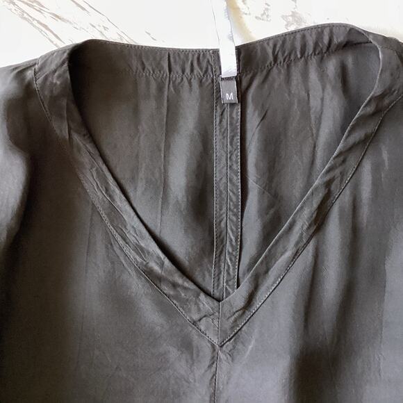 Sara Lanzi Minimalist Midi Shift Dress Medium Black Lagenlook Quiet Luxury Rare - Picture 6 of 13